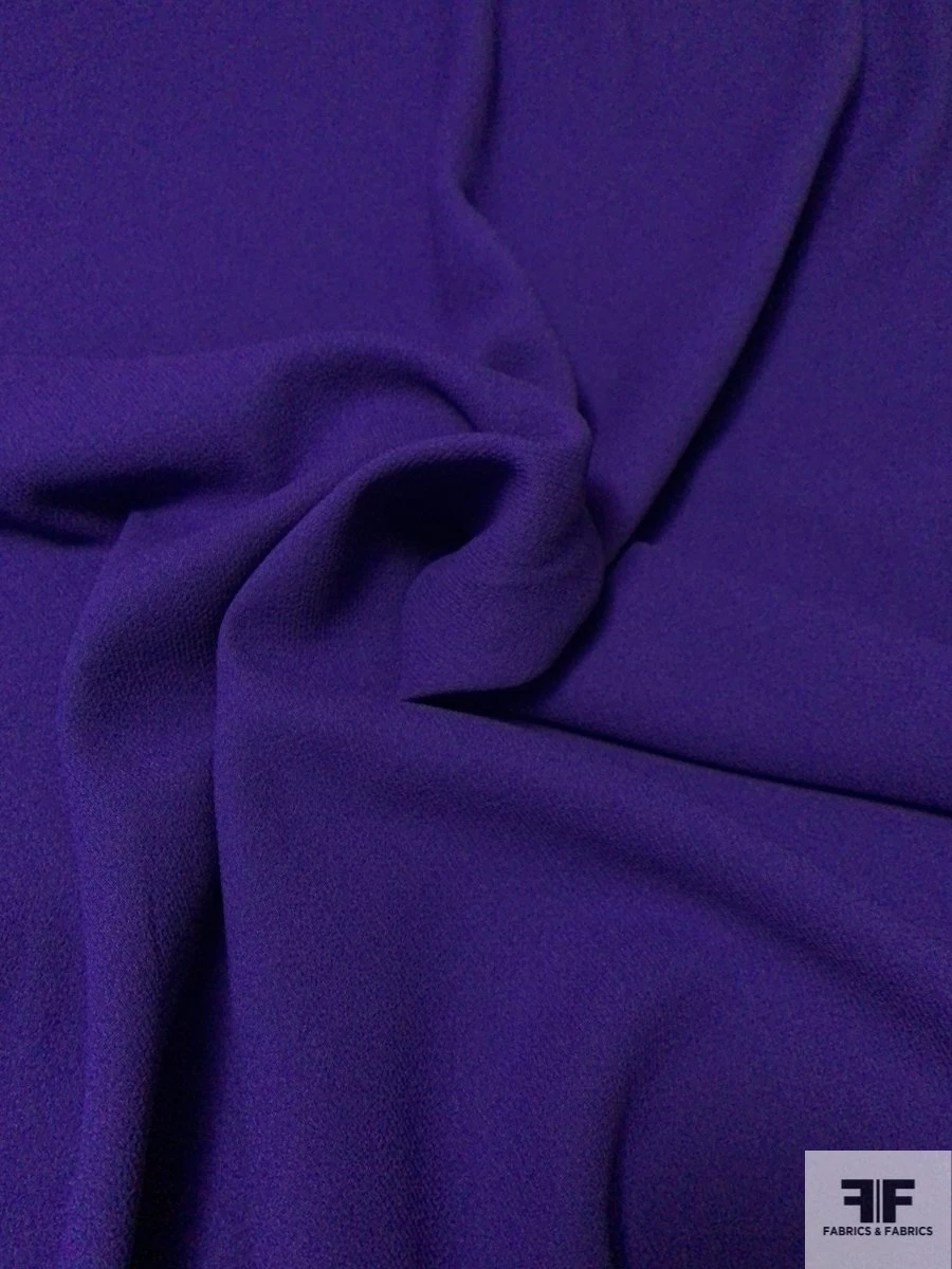 Italian Double Faced Wool Crepe With Stretch - Purple 4 Italian Double Faced Wool Crepe With Stretch - Purple - Image 2