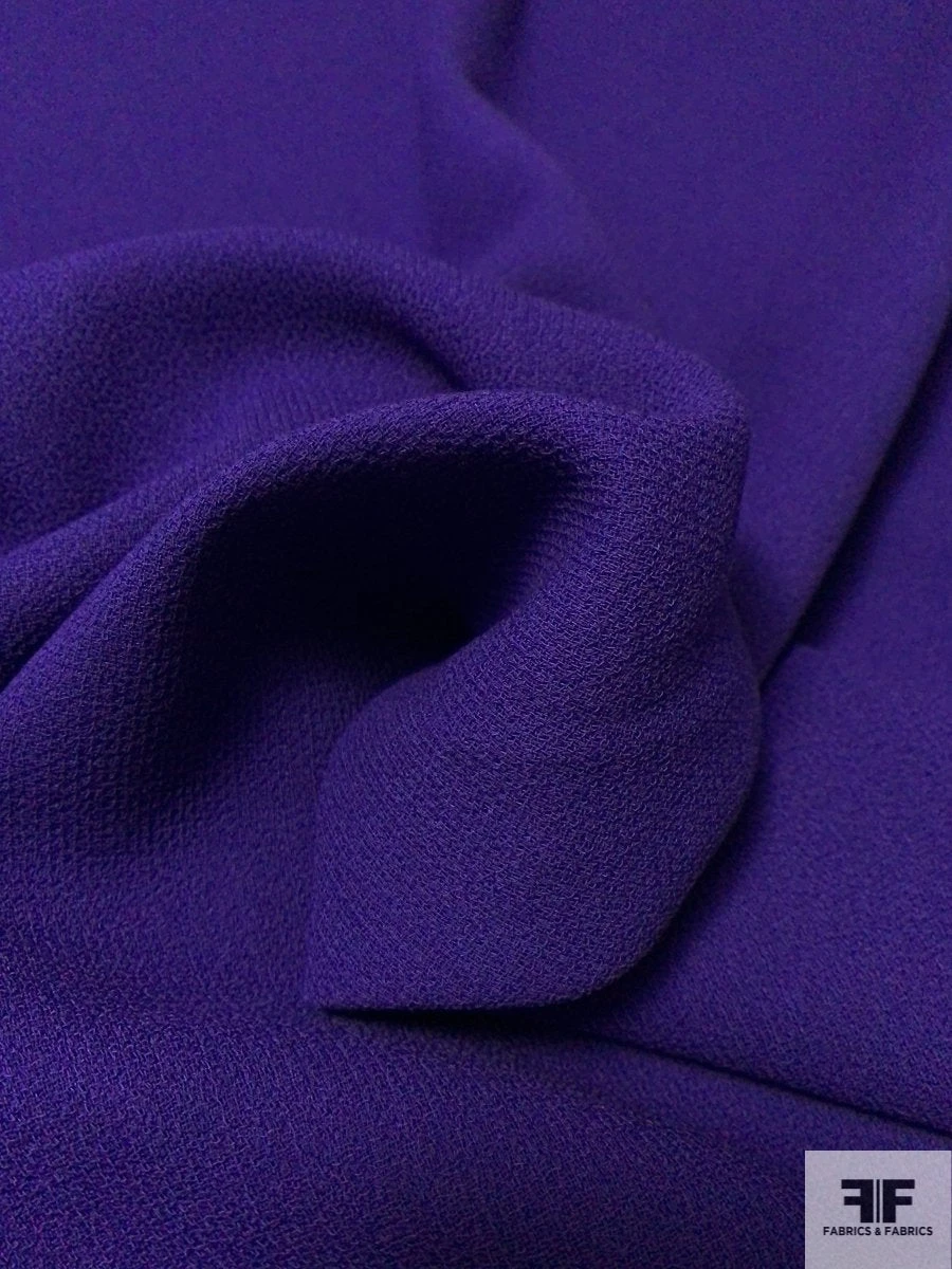 Italian Double Faced Wool Crepe With Stretch - Purple 5 Italian Double Faced Wool Crepe With Stretch - Purple - Image 3