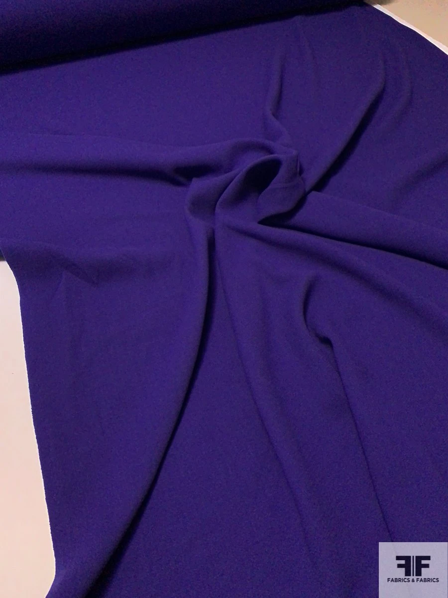Italian Double Faced Wool Crepe With Stretch - Purple 6 Italian Double Faced Wool Crepe With Stretch - Purple - Image 4