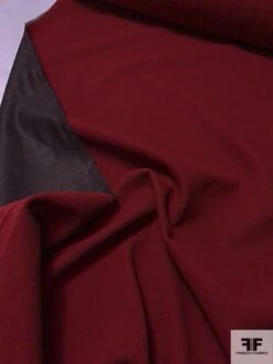 Italian Double Faced Wool Crepe With Fused Back And Stretch - Bordeaux
