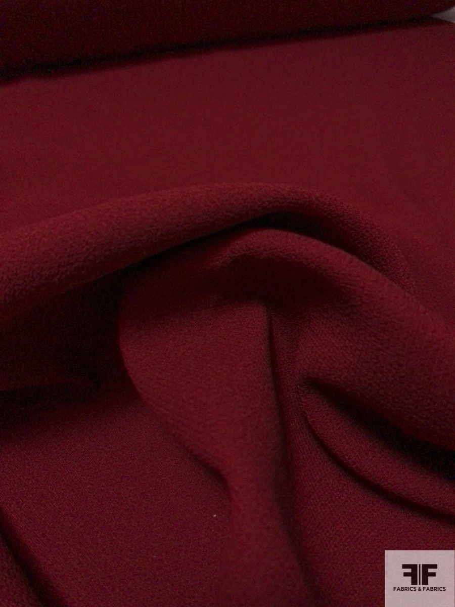 Italian Double Faced Wool Crepe With Fused Back And Stretch - Bordeaux 5 Italian Double Faced Wool Crepe With Fused Back And Stretch - Bordeaux - Image 3