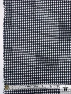 Gingham Seersucker Yarn-Dyed Cotton Blend Shirting - Black / White 10 Gingham Seersucker Yarn-Dyed Cotton Blend Shirting - Black / White -Fabrics And Fabrics Store 9227 4