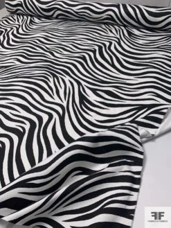 Zebra Printed Stretch Cotton Sateen - Black / White 10 Zebra Printed Stretch Cotton Sateen - Black / White -Fabrics And Fabrics Store 9231 3