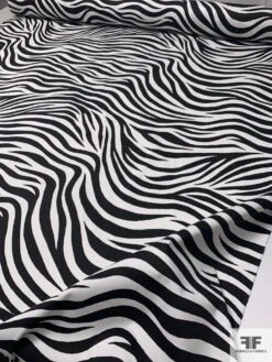 Zebra Printed Stretch Cotton Sateen - Black / White 11 Zebra Printed Stretch Cotton Sateen - Black / White -Fabrics And Fabrics Store 9231 4