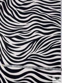 Zebra Printed Stretch Cotton Sateen - Black / White 12 Zebra Printed Stretch Cotton Sateen - Black / White -Fabrics And Fabrics Store 9231 5