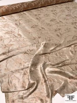 Ralph Lauren Vintage-Look Landscape Of Trees Silk And Lurex Jacquard Lamé - Sand / Rose Gold -Fabrics And Fabrics Store 9375 4