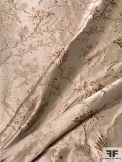 Ralph Lauren Vintage-Look Landscape Of Trees Silk And Lurex Jacquard Lamé - Sand / Rose Gold -Fabrics And Fabrics Store 9375 5