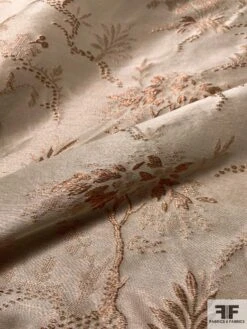 Ralph Lauren Vintage-Look Landscape Of Trees Silk And Lurex Jacquard Lamé - Sand / Rose Gold -Fabrics And Fabrics Store 9375 6