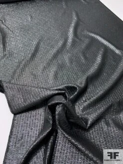 Made In France Textured Lamé - Gunmetal Grey -Fabrics And Fabrics Store 9378 4