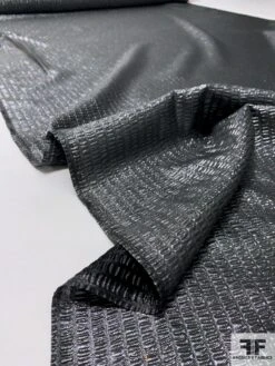 Made In France Textured Lamé - Gunmetal Grey -Fabrics And Fabrics Store 9378 5