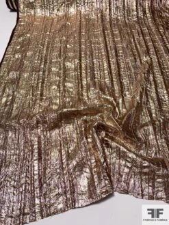 Slightly Pleated Textured Lurex Blend Lamé - Multicolor Gold -Fabrics And Fabrics Store 9383 1