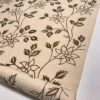 Floral Embroidered Cotton Canvas - Cream / Brown