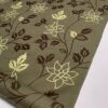 Floral Embroidered Cotton Canvas - Olive / Maroon 1 Floral Embroidered Cotton Canvas - Olive / Maroon -Fabrics And Fabrics Store 9386 1