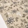 Floral Embroidered Cotton Canvas - Sand / Grey / Navy 1 Floral Embroidered Cotton Canvas - Sand / Grey / Navy -Fabrics And Fabrics Store 9387 1