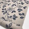 Floral Embroidered Cotton Canvas - Grey / Navy 1 Floral Embroidered Cotton Canvas - Grey / Navy -Fabrics And Fabrics Store 9389 1