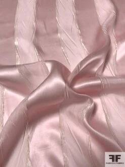 Satin Striped Silk Chiffon With Fine Gold Lurex Stripes - Pink / Gold 10 Satin Striped Silk Chiffon With Fine Gold Lurex Stripes - Pink / Gold -Fabrics And Fabrics Store 9403 2