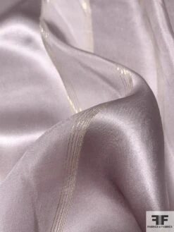 Satin Striped Silk Chiffon With Fine Gold Lurex Stripes - Dusty Purple / Gold 11 Satin Striped Silk Chiffon With Fine Gold Lurex Stripes - Dusty Purple / Gold -Fabrics And Fabrics Store 9405 3
