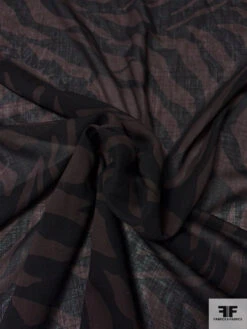 Bold Animal-Like Printed Fine Wool Challis - Brown / Black 11 Bold Animal-Like Printed Fine Wool Challis - Brown / Black -Fabrics And Fabrics Store 9462 2