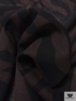 Bold Animal-Like Printed Fine Wool Challis - Brown / Black 12 Bold Animal-Like Printed Fine Wool Challis - Brown / Black -Fabrics And Fabrics Store 9462 3