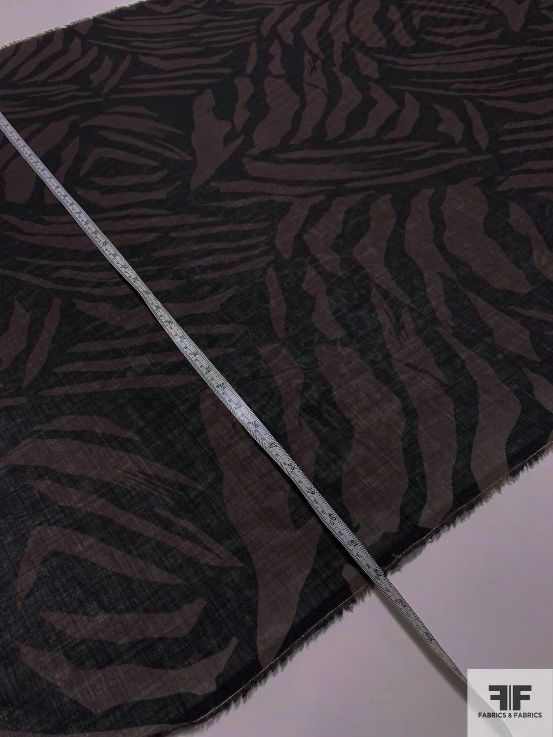 Bold Animal-Like Printed Fine Wool Challis - Brown / Black 9 Bold Animal-Like Printed Fine Wool Challis - Brown / Black - Image 7