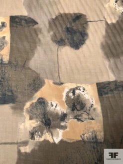 Italian Abstract Painterly Collage Fine Virgin Wool Challis - Earth 12 Italian Abstract Painterly Collage Fine Virgin Wool Challis - Earth -Fabrics And Fabrics Store 9474 2