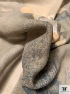 Italian Abstract Painterly Collage Fine Virgin Wool Challis - Earth 17 Italian Abstract Painterly Collage Fine Virgin Wool Challis - Earth -Fabrics And Fabrics Store 9474 8