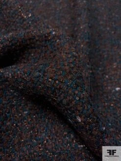 Made In England Wool And Lurex Tweed - Deep Teal / Dark Bordeaux 12 Made In England Wool And Lurex Tweed - Deep Teal / Dark Bordeaux -Fabrics And Fabrics Store 9483 3