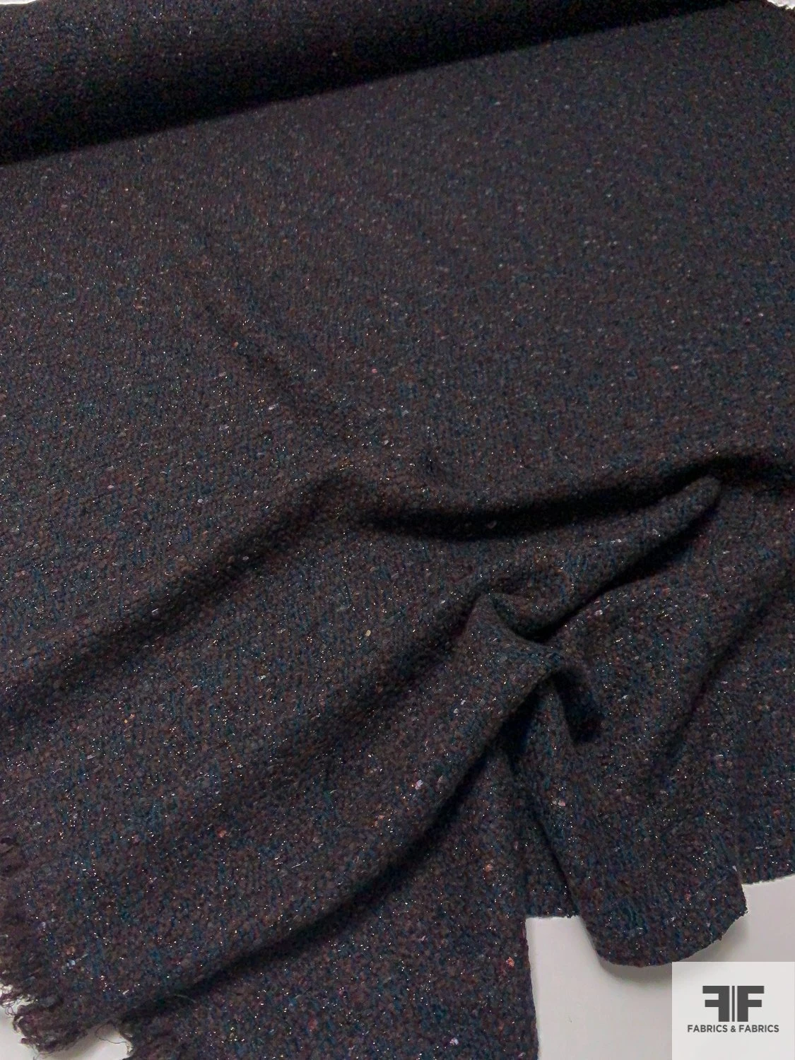 Made In England Wool And Lurex Tweed - Deep Teal / Dark Bordeaux 7 Made In England Wool And Lurex Tweed - Deep Teal / Dark Bordeaux - Image 5