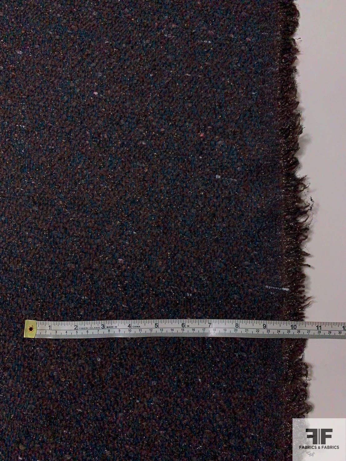 Made In England Wool And Lurex Tweed - Deep Teal / Dark Bordeaux 8 Made In England Wool And Lurex Tweed - Deep Teal / Dark Bordeaux - Image 6