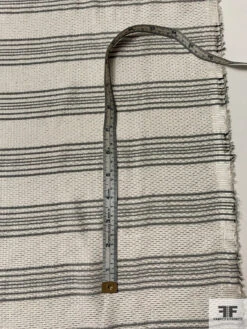 Made In France Horizontal Striped Textured Silk Poly Blend - Off-White / Grey / Silver 17 Made In France Horizontal Striped Textured Silk Poly Blend - Off-White / Grey / Silver -Fabrics And Fabrics Store 9590 7 fa8c2280 c108 4abd 9070 27ed57636a70