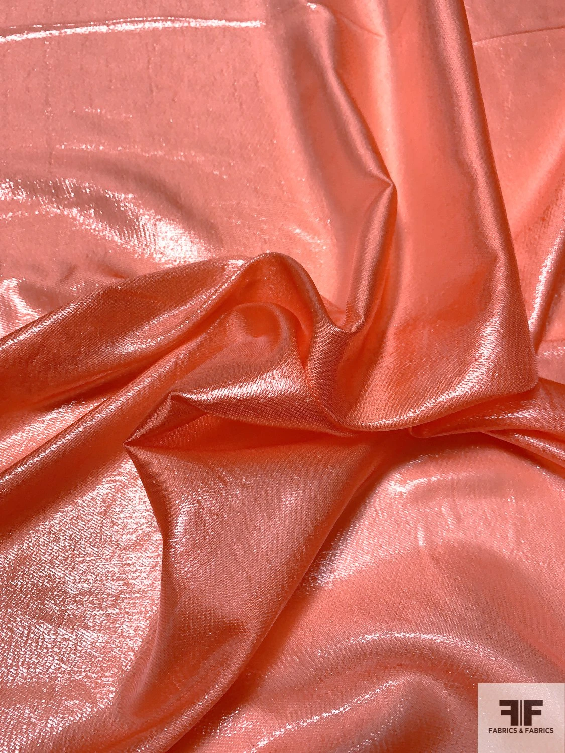 J Mendel Italian Silk And Poly Lamé - Glossy Coral 5 J Mendel Italian Silk And Poly Lamé - Glossy Coral - Image 3