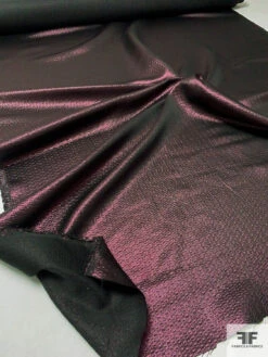Chevron Brocade-Like Lamé - Metallic Plum