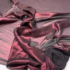 Italian Crinkled Silk Chiffon With Metallic Foil Print - Lustrous Merlot / Black 1 Italian Crinkled Silk Chiffon With Metallic Foil Print - Lustrous Merlot / Black -Fabrics And Fabrics Store 9611 1