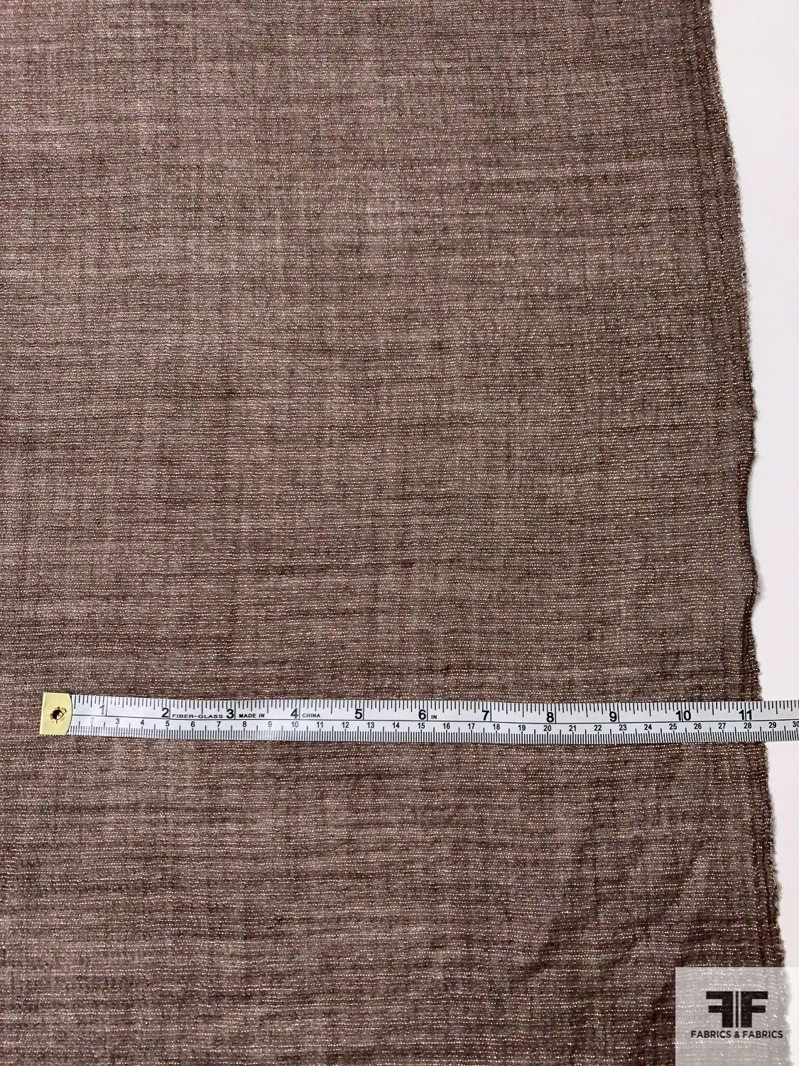 Italian Wool Blend Gauze With Lurex - Dark Taupe / Copper / Rose Gold 8 Italian Wool Blend Gauze With Lurex - Dark Taupe / Copper / Rose Gold - Image 6