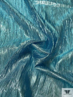 Crinkled Tissue Lamé - Metallic Ocean Blue 10 Crinkled Tissue Lamé - Metallic Ocean Blue -Fabrics And Fabrics Store 9627 2