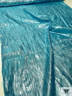Crinkled Tissue Lamé - Metallic Ocean Blue 11 Crinkled Tissue Lamé - Metallic Ocean Blue -Fabrics And Fabrics Store 9627 4