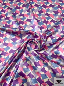 Shuriken Inspired Printed Silk Charmeuse - Purple / Periwinkle / Lavender / Pink 11 Shuriken Inspired Printed Silk Charmeuse - Purple / Periwinkle / Lavender / Pink -Fabrics And Fabrics Store 9661n 1
