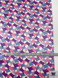 Shuriken Inspired Printed Silk Charmeuse - Purple / Periwinkle / Lavender / Pink 14 Shuriken Inspired Printed Silk Charmeuse - Purple / Periwinkle / Lavender / Pink -Fabrics And Fabrics Store 9661n 3