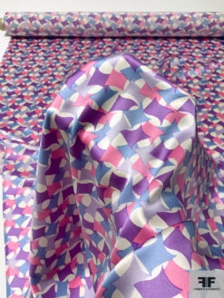 Shuriken Inspired Printed Silk Charmeuse - Purple / Periwinkle / Lavender / Pink 15 Shuriken Inspired Printed Silk Charmeuse - Purple / Periwinkle / Lavender / Pink -Fabrics And Fabrics Store 9661n 4