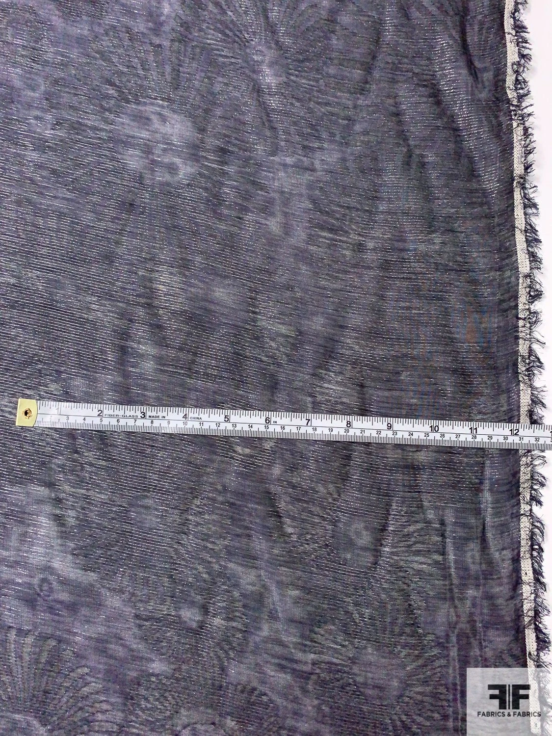 Italian Jacquard Sun Medallion 2-Ply Viscose Blend Chiffon With Lurex - Eggplant Purple 5 Italian Jacquard Sun Medallion 2-Ply Viscose Blend Chiffon With Lurex - Eggplant Purple - Image 4