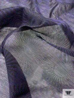Italian Jacquard Sun Medallion 2-Ply Viscose Blend Chiffon With Lurex - Eggplant Purple 13 Italian Jacquard Sun Medallion 2-Ply Viscose Blend Chiffon With Lurex - Eggplant Purple -Fabrics And Fabrics Store 9757 6