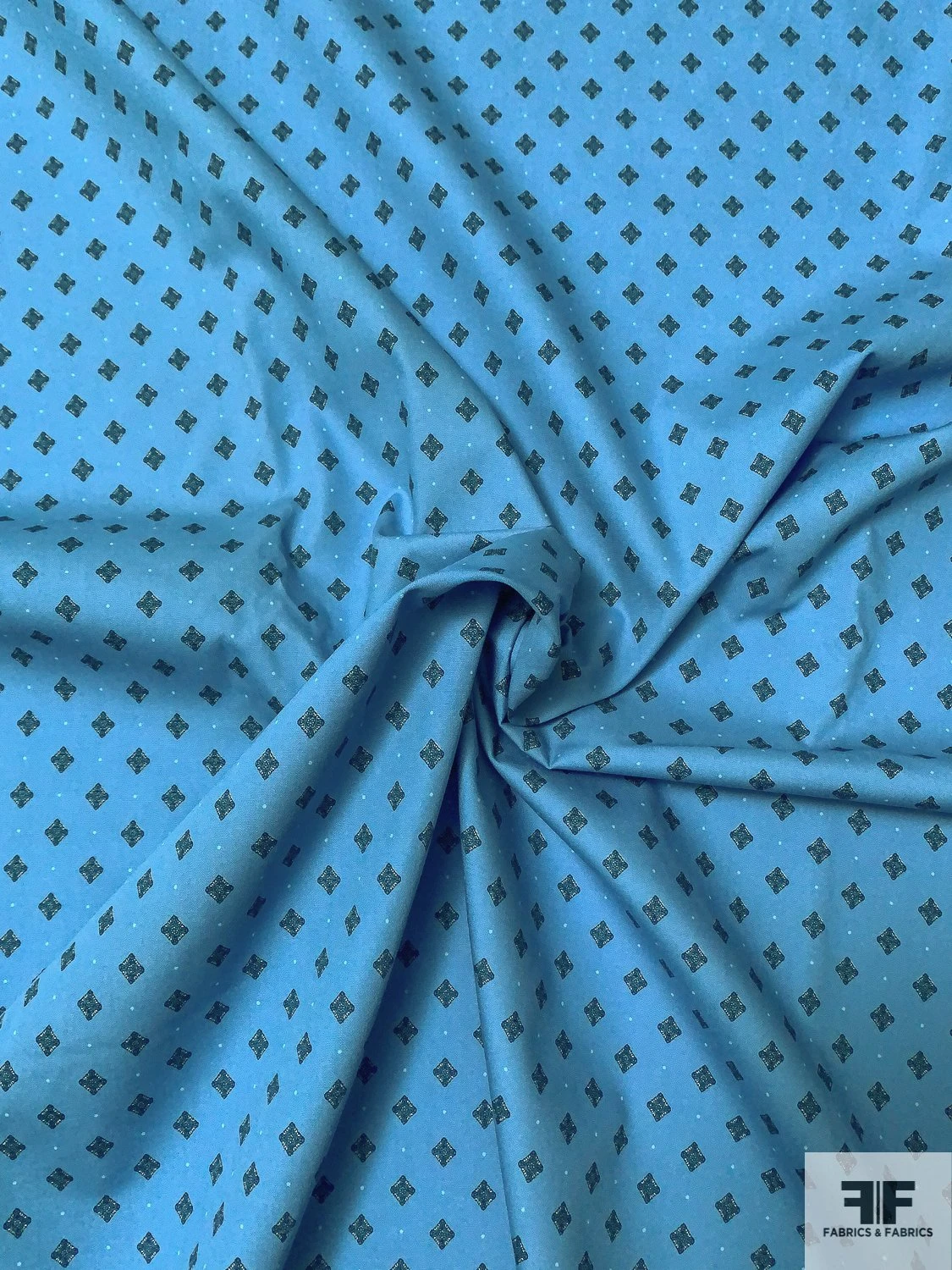 Japanese Fine Geometric Printed Cotton Broadcloth - Canyon Blue 5 Japanese Fine Geometric Printed Cotton Broadcloth - Canyon Blue - Image 3