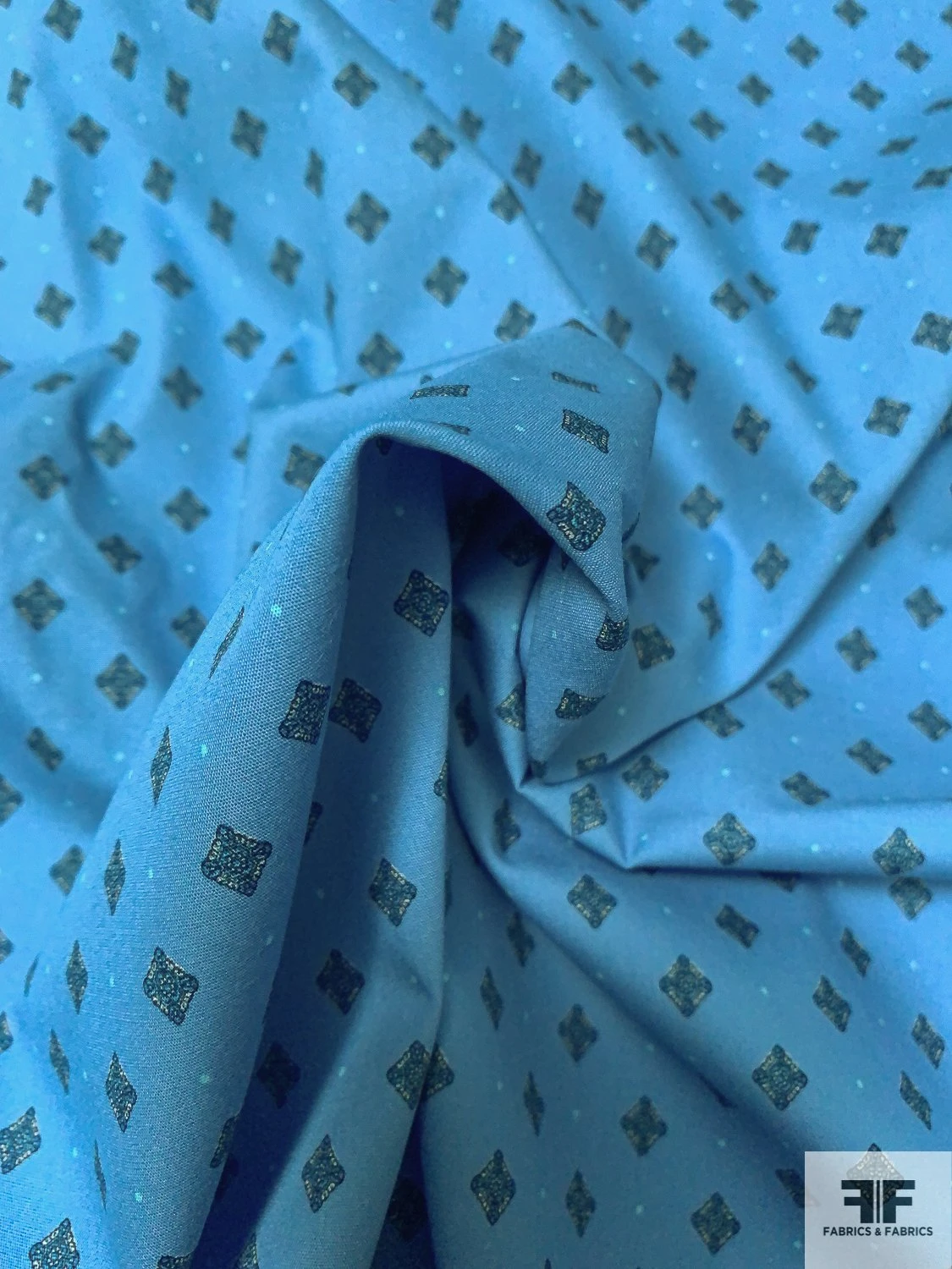 Japanese Fine Geometric Printed Cotton Broadcloth - Canyon Blue 4 Japanese Fine Geometric Printed Cotton Broadcloth - Canyon Blue - Image 2