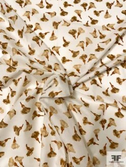 Airy Painterly Floral Printed Cotton Lawn - Caramel Brown / Tan / Off-White 10 Airy Painterly Floral Printed Cotton Lawn - Caramel Brown / Tan / Off-White -Fabrics And Fabrics Store 9882 2