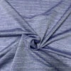 Horizontal Striped Cotton Voile-Shirting With Slight Knubs - Denim Blue / White