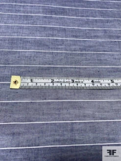Horizontal Striped Cotton Voile-Shirting With Slight Knubs - Denim Blue / White -Fabrics And Fabrics Store 9894 5 73e63167 9f2b 499c 8169 78a8b184b487