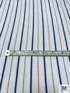 Vertical Striped Lightweight And Sheer Cotton Shirting - Sky Blue / Blue / Red -Fabrics And Fabrics Store 9911 5