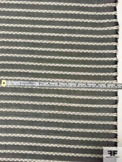 Novelty Cotton Shirting With Horizontal Braid Stripes - Slate Grey / Ivory 11 Novelty Cotton Shirting With Horizontal Braid Stripes - Slate Grey / Ivory -Fabrics And Fabrics Store 9917 4