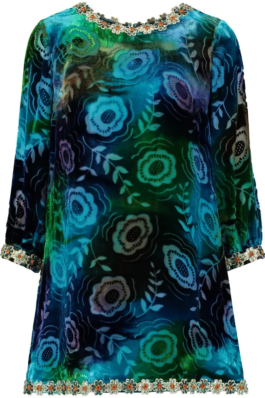Anna Sui Cut Silk Velvet - Blue/Green 4 Anna Sui Cut Silk Velvet - Blue/Green - Image 2