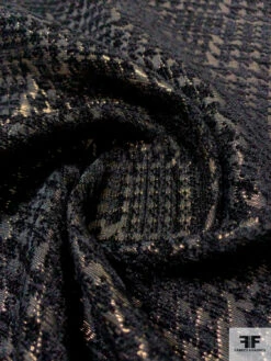 Glen Plaid Metallic Brocade - Black / Gold 12 Glen Plaid Metallic Brocade - Black / Gold -Fabrics And Fabrics Store BMB5564 3